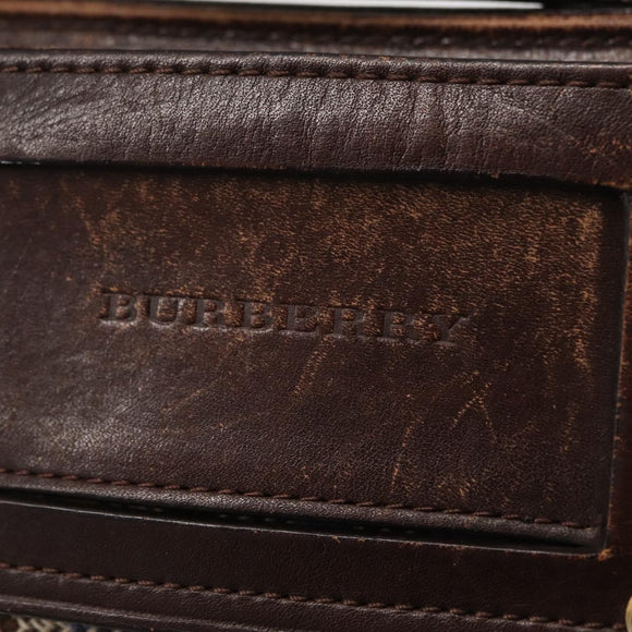 BURBERRY Nova Check Shoulder Bag Canvas Brown Gold Auth 151717