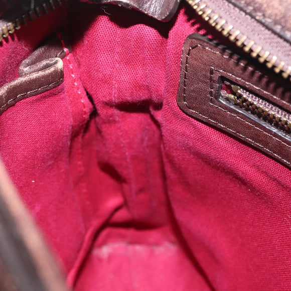 BURBERRY Nova Check Shoulder Bag Canvas Brown Gold Auth 151717