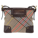 BURBERRY Nova Check Shoulder Bag Canvas Brown Gold Auth 151717-13