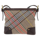 BURBERRY Nova Check Shoulder Bag Canvas Brown Gold Auth 151717-2