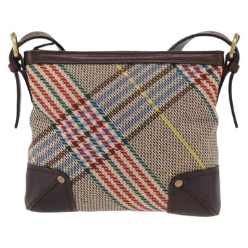 BURBERRY Nova Check Shoulder Bag Canvas Brown Gold Auth 151717 - 0