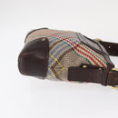 BURBERRY Nova Check Shoulder Bag Canvas Brown Gold Auth 151717-3