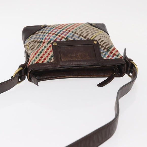 BURBERRY Nova Check Shoulder Bag Canvas Brown Gold Auth 151717