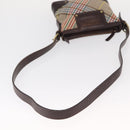 BURBERRY Nova Check Shoulder Bag Canvas Brown Gold Auth 151717-7
