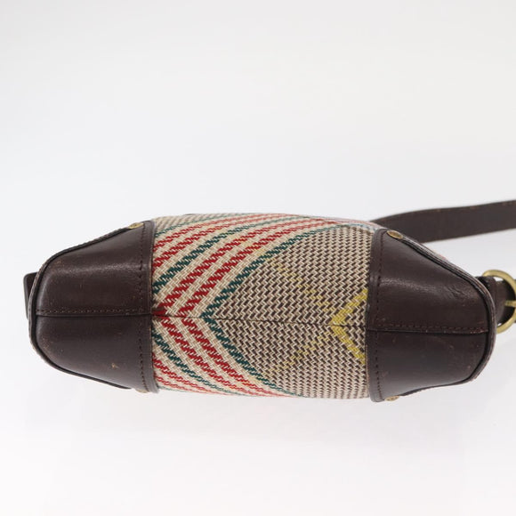 BURBERRY Nova Check Shoulder Bag Canvas Brown Gold Auth 151717