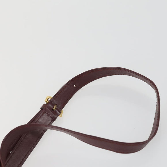 CARTIER Shoulder Bag Leather 2 Set Bordeaux Auth 151718
