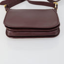 CARTIER Shoulder Bag Leather 2 Set Bordeaux Auth 151718-15