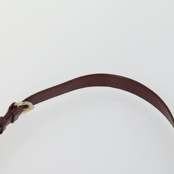 CARTIER Shoulder Bag Leather 2 Set Bordeaux Auth 151718