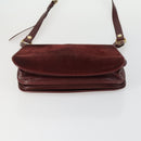 CARTIER Shoulder Bag Leather 2 Set Bordeaux Auth 151718-7