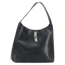 GUCCI Shoulder Bag Leather Black Silver Auth 151719-1
