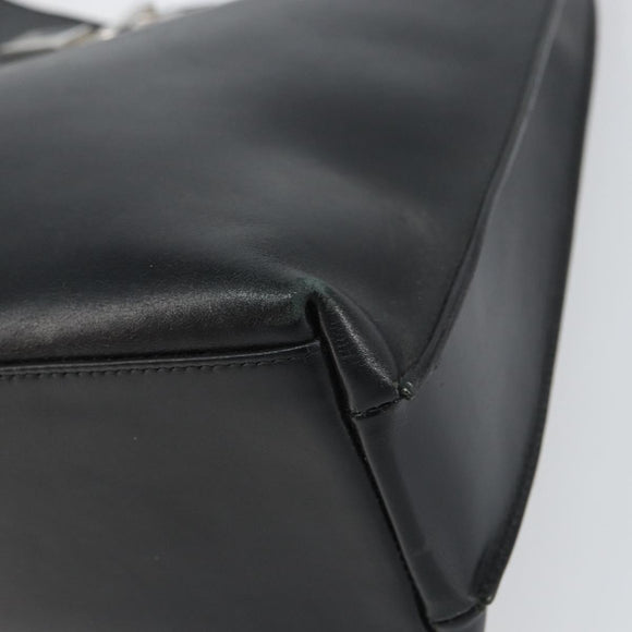 GUCCI Shoulder Bag Leather Black Silver Auth 151719