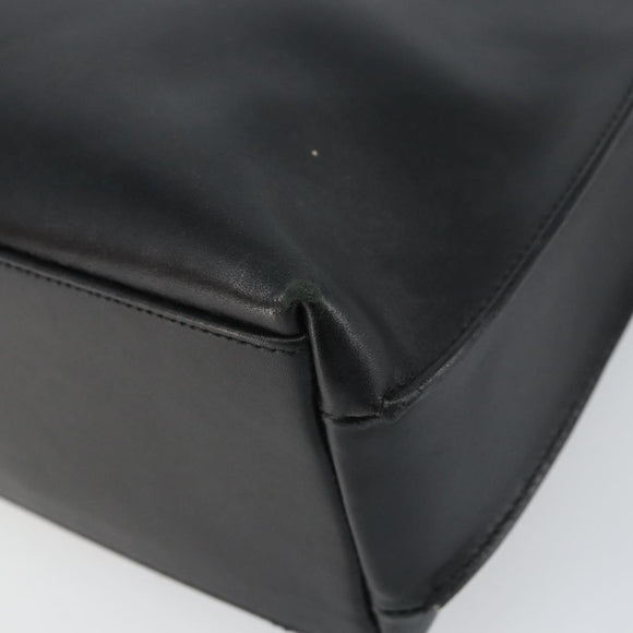 GUCCI Shoulder Bag Leather Black Silver Auth 151719