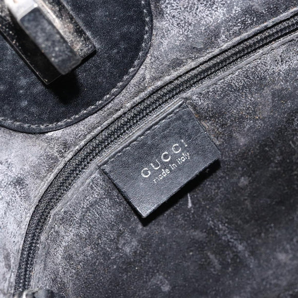 GUCCI Shoulder Bag Leather Black Silver Auth 151719