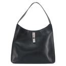 GUCCI Shoulder Bag Leather Black Silver Auth 151719-13