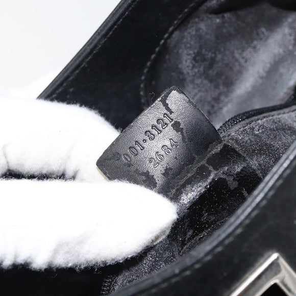 GUCCI Shoulder Bag Leather Black Silver Auth 151719