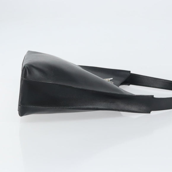 GUCCI Shoulder Bag Leather Black Silver Auth 151719