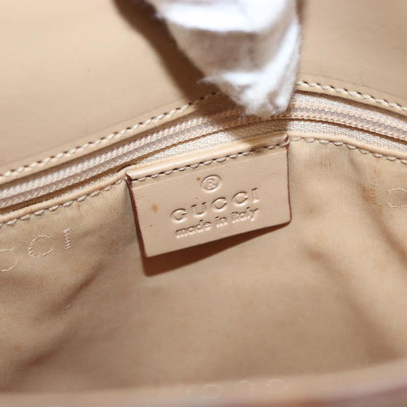 GUCCI Jackie Shoulder Bag Leather Beige Silver 001 3875 Auth 151720