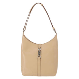 GUCCI Jackie Shoulder Bag Leather Beige Silver 001 3875 Auth 151720 - 0
