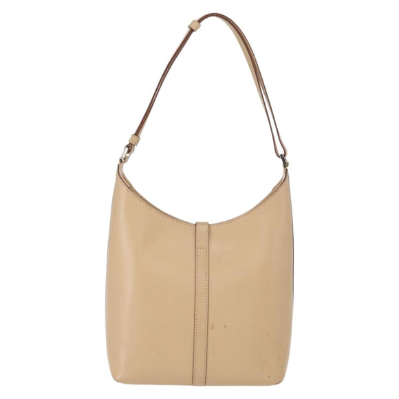 GUCCI Jackie Shoulder Bag Leather Beige Silver 001 3875 Auth 151720