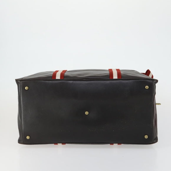 BALLY Boston Bag Leather 2way Brown Auth 151721