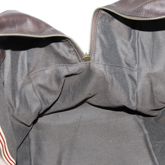 BALLY Boston Bag Leather 2way Brown Auth 151721