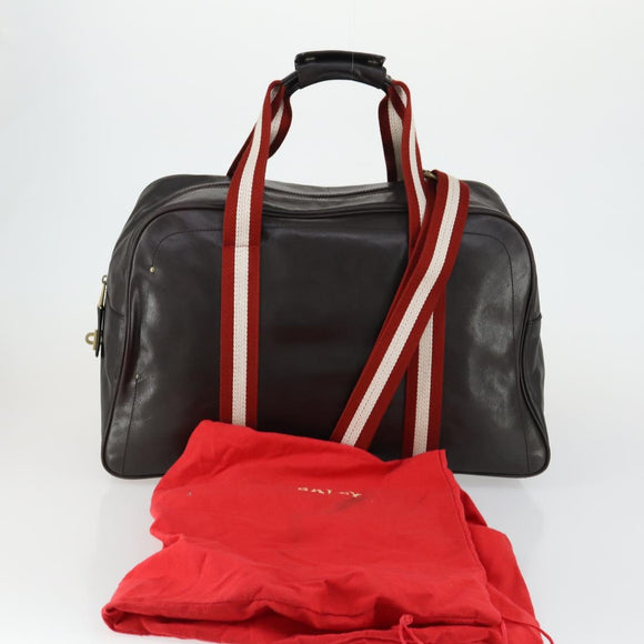 BALLY Boston Bag Leather 2way Brown Auth 151721