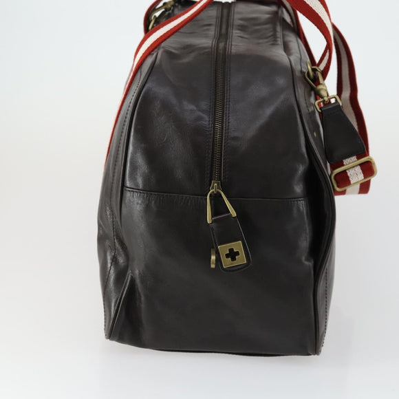 BALLY Boston Bag Leather 2way Brown Auth 151721