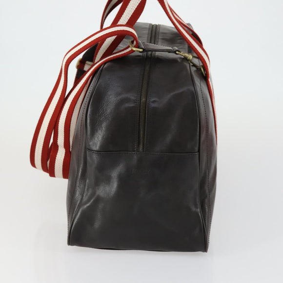 BALLY Boston Bag Leather 2way Brown Auth 151721