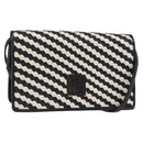 FENDI Shoulder Bag Leather Black White Auth 151723-1