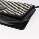 FENDI Shoulder Bag Leather Black White Auth 151723-15