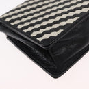 FENDI Shoulder Bag Leather Black White Auth 151723-16