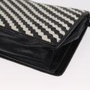 FENDI Shoulder Bag Leather Black White Auth 151723-17