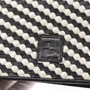 FENDI Shoulder Bag Leather Black White Auth 151723-18
