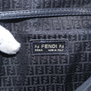 FENDI Shoulder Bag Leather Black White Auth 151723-10