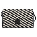 FENDI Shoulder Bag Leather Black White Auth 151723-13