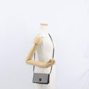 FENDI Shoulder Bag Leather Black White Auth 151723-22