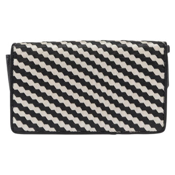 FENDI Shoulder Bag Leather Black White Auth 151723 - 0