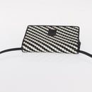 FENDI Shoulder Bag Leather Black White Auth 151723-6
