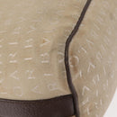 BVLGARI Shoulder Bag Canvas Beige Silver Auth 151725-10