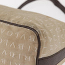 BVLGARI Shoulder Bag Canvas Beige Silver Auth 151725-11