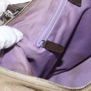 BVLGARI Shoulder Bag Canvas Beige Silver Auth 151725-19