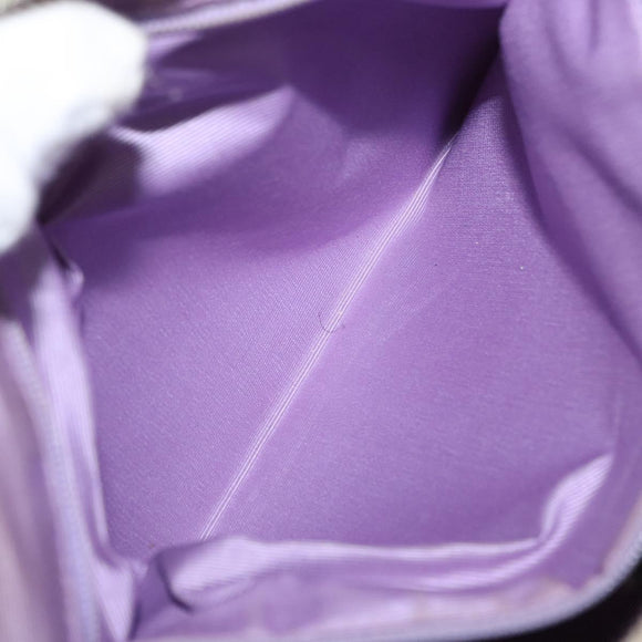 BVLGARI Shoulder Bag Canvas Beige Silver Auth 151725