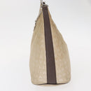BVLGARI Shoulder Bag Canvas Beige Silver Auth 151725-4