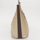 BVLGARI Shoulder Bag Canvas Beige Silver Auth 151725-5