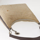 BVLGARI Shoulder Bag Canvas Beige Silver Auth 151725-6
