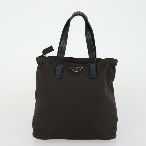 PRADA Tote Bag Nylon 2 Set Khaki Beige Auth 151727