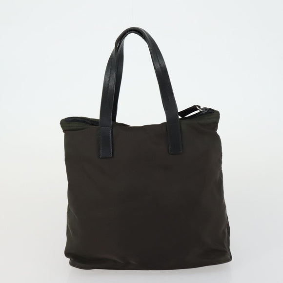PRADA Tote Bag Nylon 2 Set Khaki Beige Auth 151727