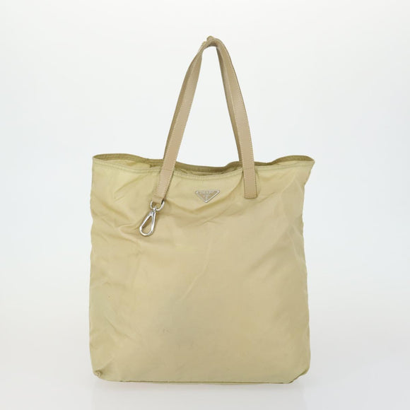PRADA Tote Bag Nylon 2 Set Khaki Beige Auth 151727