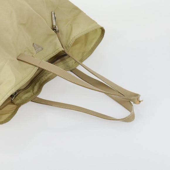 PRADA Tote Bag Nylon 2 Set Khaki Beige Auth 151727