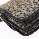 CELINE C Sulky Shoulder Bag Canvas Navy Gold Auth 151728-15